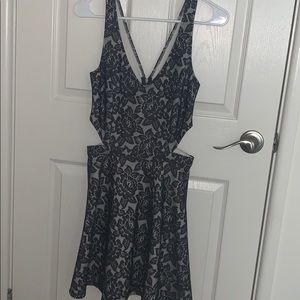 Abercrombie and Fitch cut-our black lace dress.